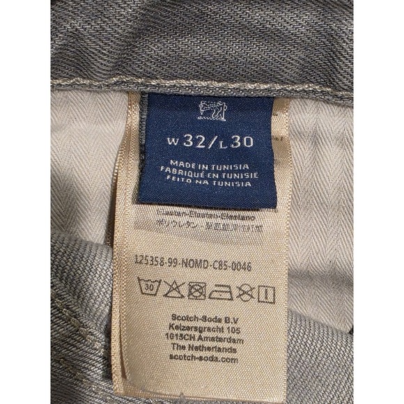 Scotch Soda Ralston Button Fly Light Gray Cotton Denim Jeans Size 32X30 - Picture 4 of 9